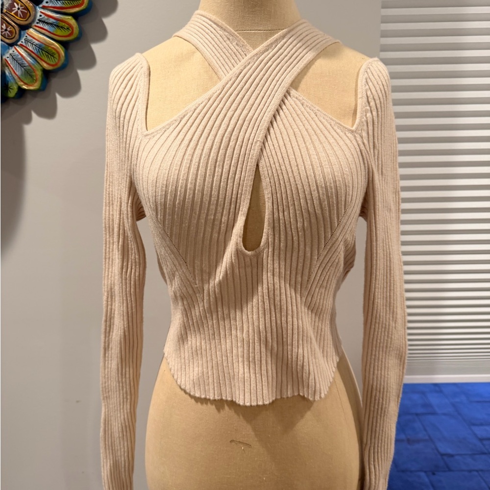 Urban Outfitters Cream Ribbed Sweater